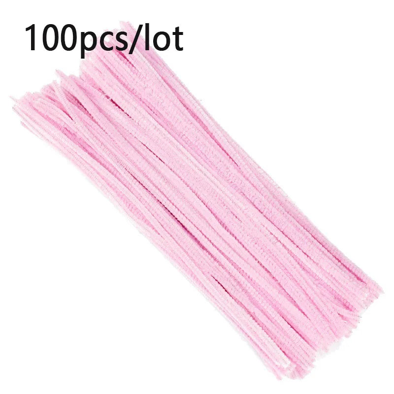 100pcs Colorful Chenille Stems Stick Toys DIY Strips for Simulation Flowers Christmas Tree Handmade Kids Educational Toys DIY