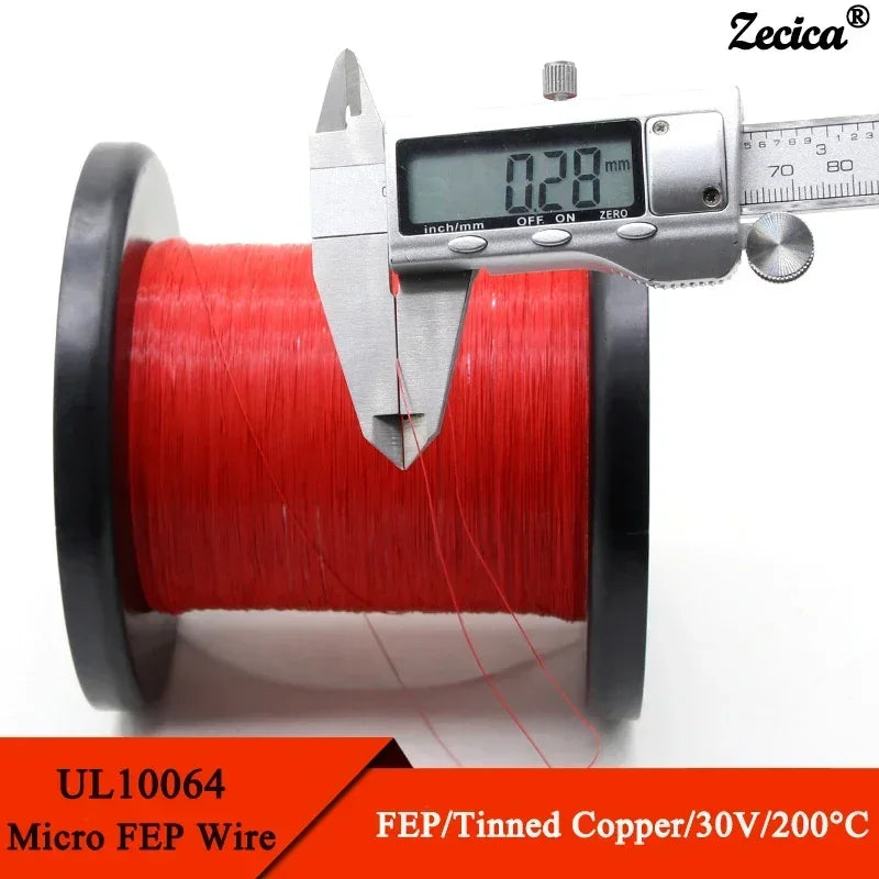 10M-100M UL10064 FEP Wire 40/36/34/32/30/28/26AWG PTFE Plastic Ultra Fine Micro Litz Wires Solder High Conductivity Copper Cable