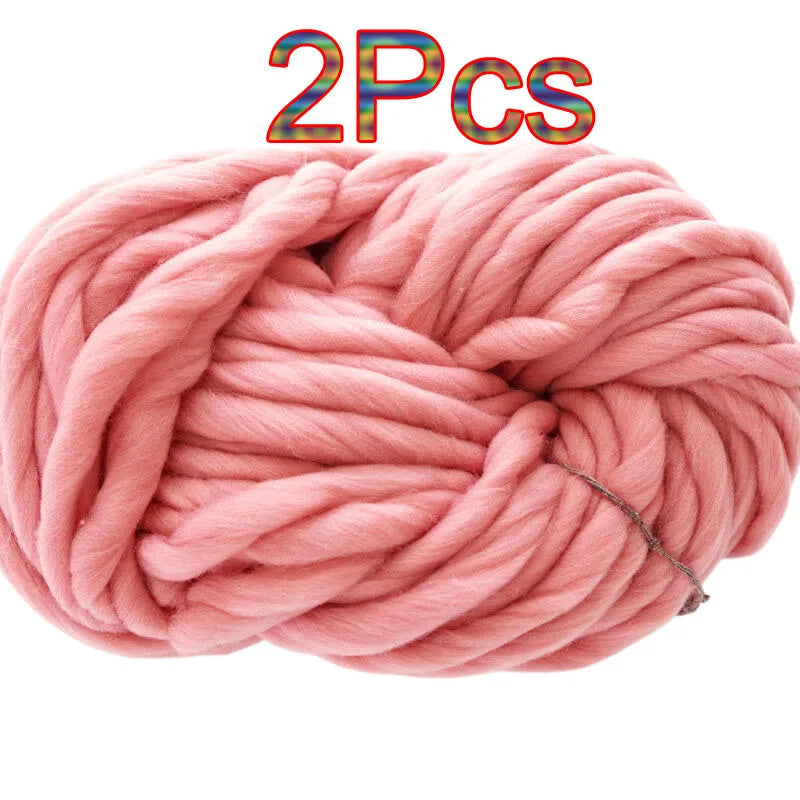 2Pcs 250g Super Chunky Yarn hand knitting Bulky Arm Knitting line Roving Knitted Blanket threads Super Thick Yarn Carpet Hats