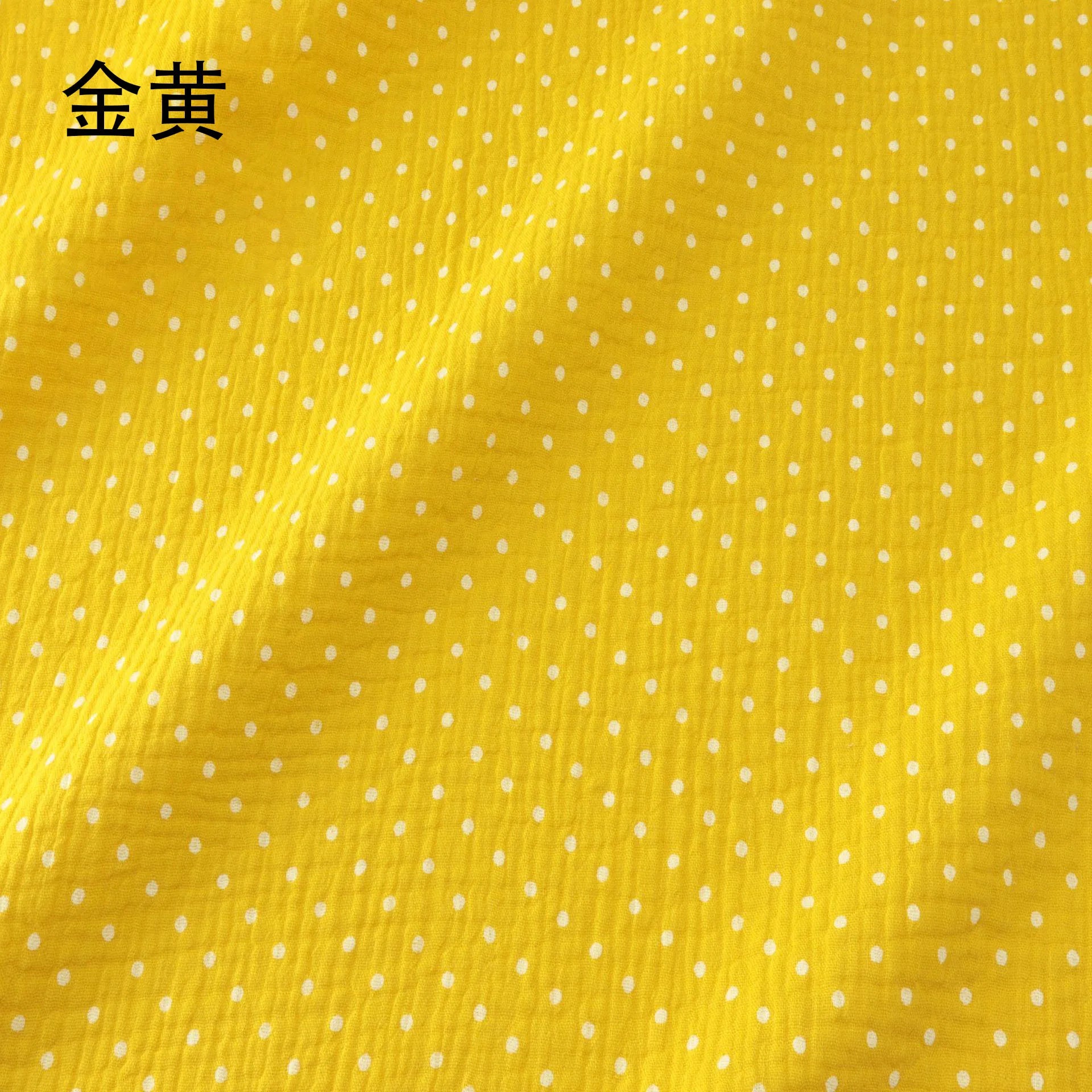 Soft dot Print Cotton Sewing Fabric Crepe Double Layer Gauze Cloth Cotton Skirt Pajama Cotton Fabric 100*135cm