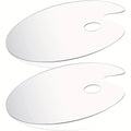 2/6 PCS Acrylic Paint Palette with Thumb Hole Clear, Easy Clean Artist Pallet for Oil Watercolor Craft DIY Art Painting Palette
