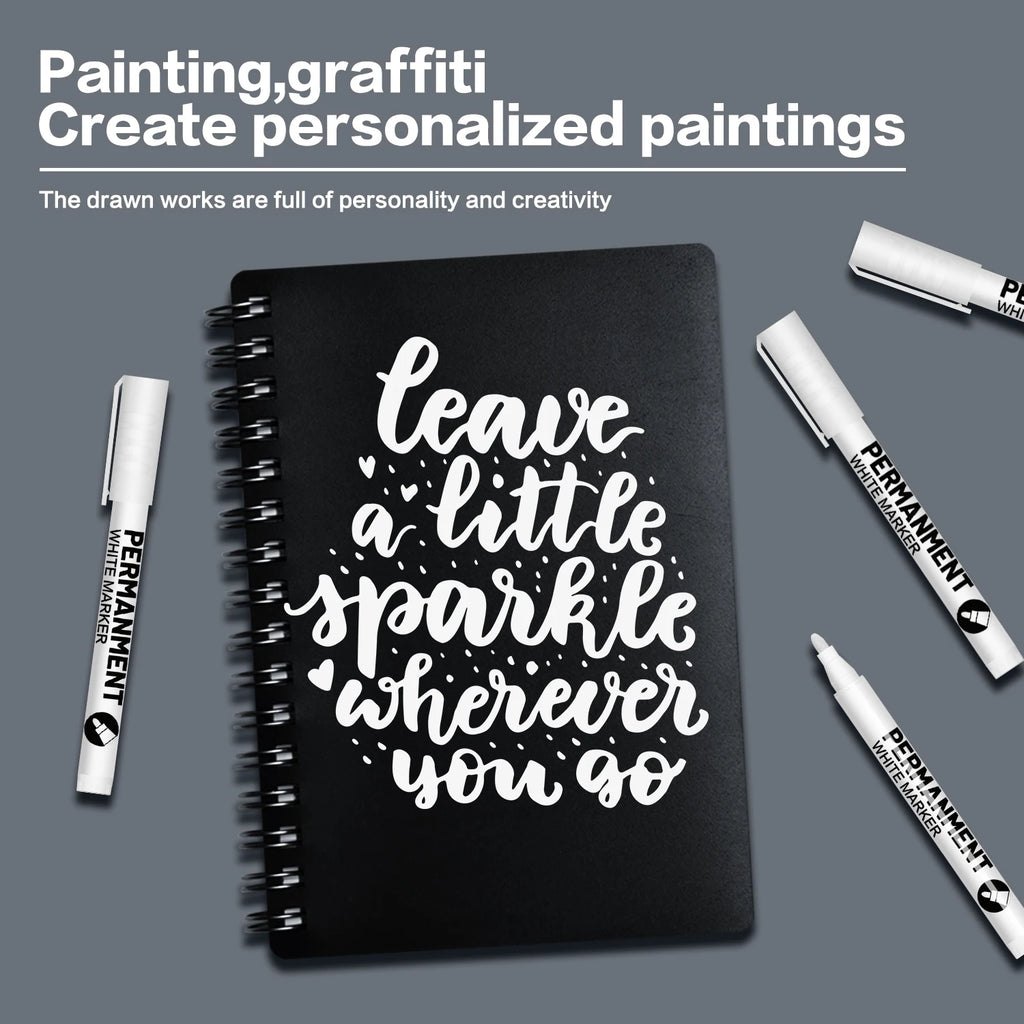 White Paint Pen for Rock Painting,Stone,Ceramic,Glass,Wood,Tire,Fabric,Metal,Canvas. Set of 3/6 Acrylic Paint White Marker