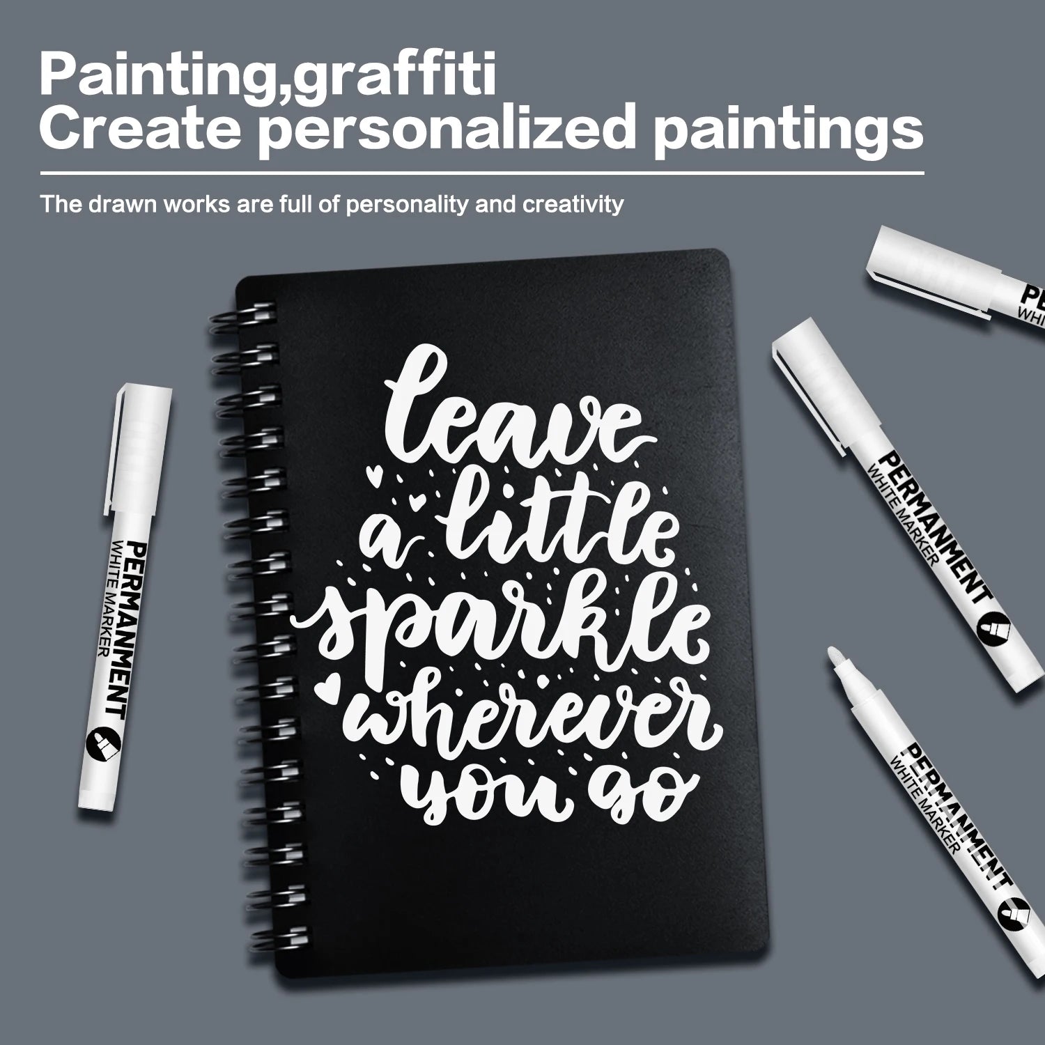 White Paint Pen for Rock Painting,Stone,Ceramic,Glass,Wood,Tire,Fabric,Metal,Canvas. Set of 3/6 Acrylic Paint White Marker