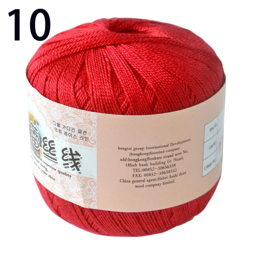 50g /roll 0.8mm Lace Thread Crochet Cotton Yarn Handmade DIY Line Fine Wool for Knitted Woven Sewing Accessories