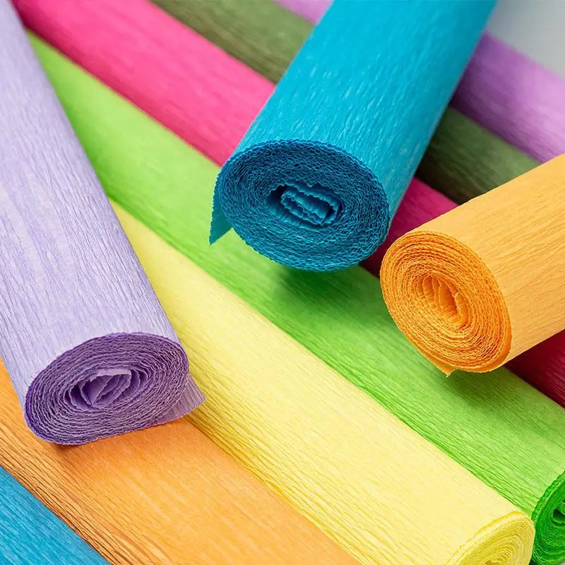 17 Colors 250x50cm Colored Crepe Paper Roll Origami Crinkled Crepe Paper Craft DIY Flowers Decoration Gift Wrapping Paper Craft