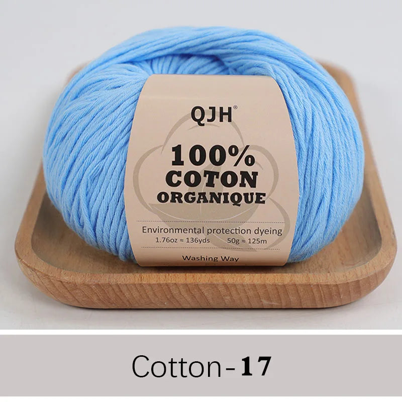 QJH 100% Cotton Yarn, Cotton Baby Sport Weight Yarn, Amigurumi Yarn, Summer Soft Yarn, Crochet/Knitting Yarn - 6 Pcs