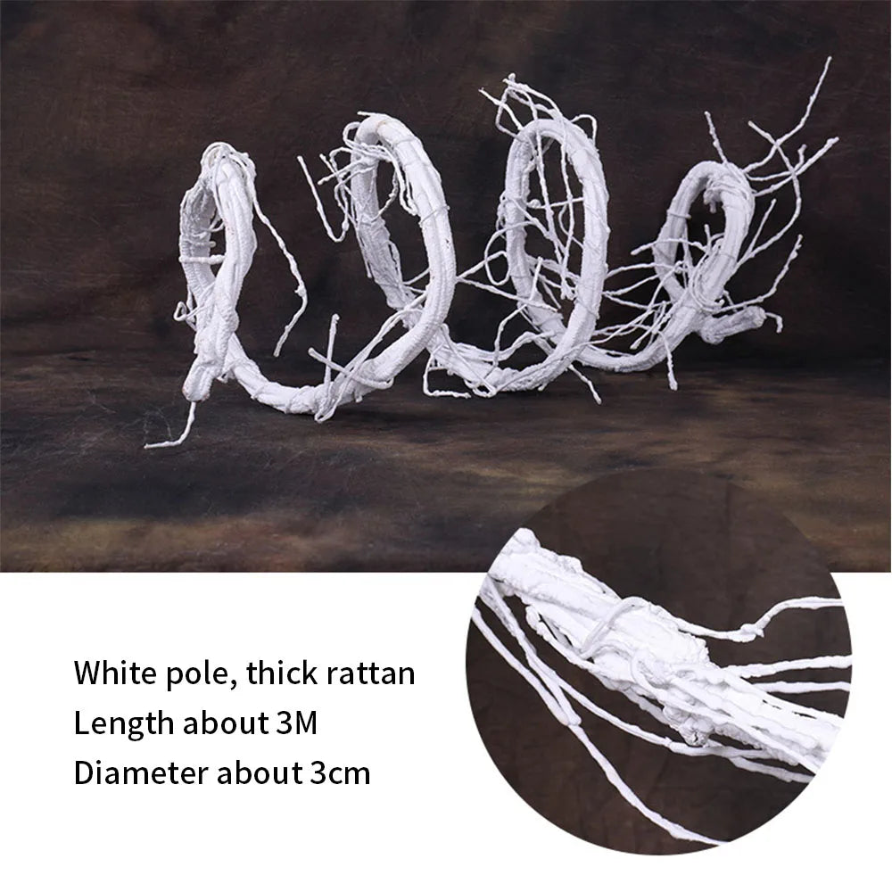 3m Hanging Rattan Artificial Fake Plants Tree Twigs Liana Wall  Trunk Cherry Branches Flexible Vines Garden Wedding Decoration