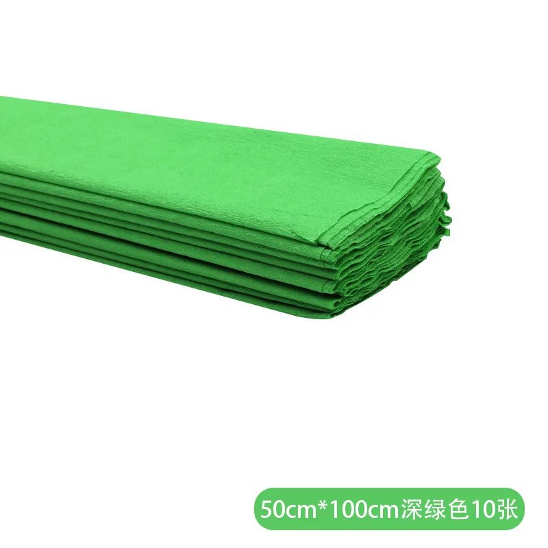 50x100cm Roll Crepe Paper Colorful Flower Wrapping Paper Handmade DIY Thin Paper Making Materials Kindergarten Decoration