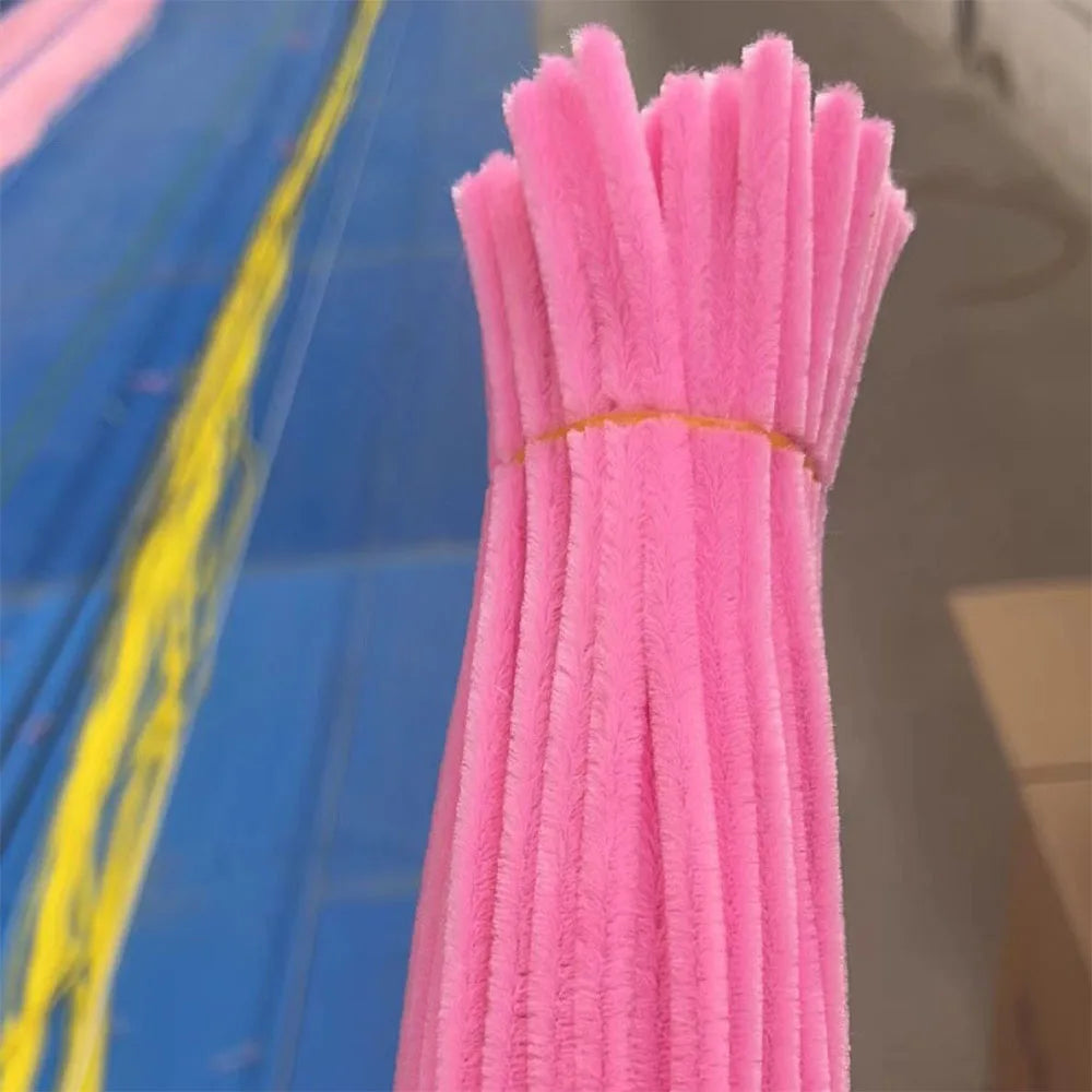 100pcs 30cm Solid Color Chenille Stems Stick Cleaners For Children Hands-on Educational Toys Adults DIY Flower Artworks Supplies