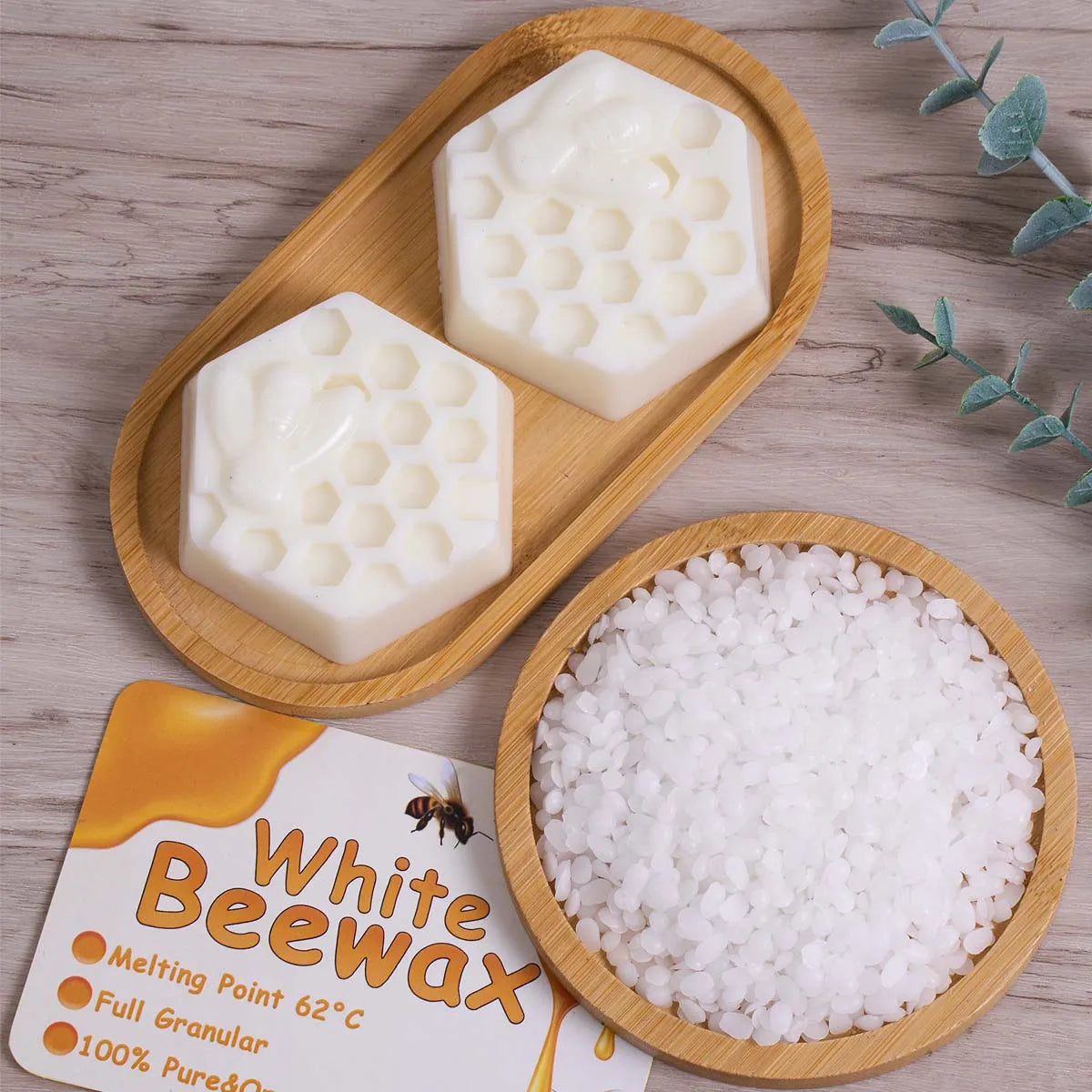 1000g White Beeswax DIY Candle Making Meterial Pure Natural Granular Bag Odorless Wax Particles Raw Materials Handicraft Supplie