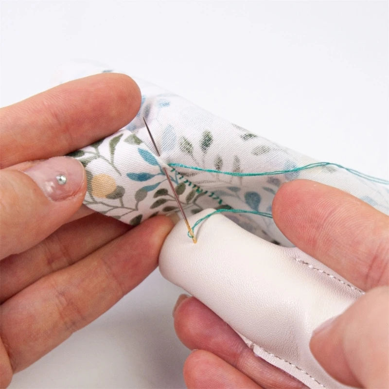 2pcs/Pair Knitting Finger Protector Leather Thimbles Embroidery Crochet Finger Guard Thimble Protector for Craft Needlework