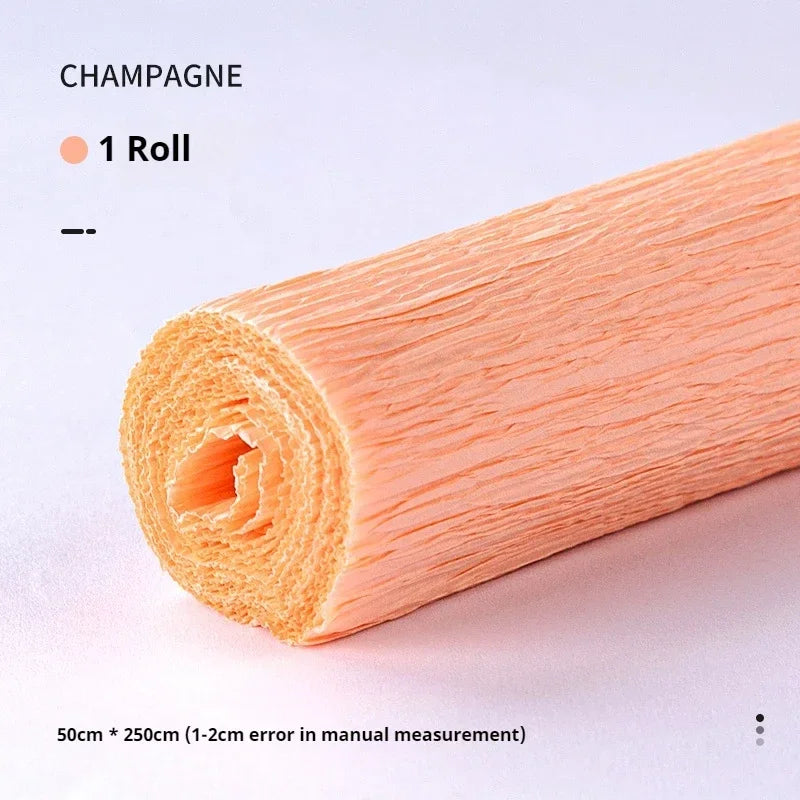 Colored Crepe Paper For Flower Making Decoration Gift Wrapping Paper Roll 50x250cm Kids Diy Craft Supplies Origami Crepe Paper