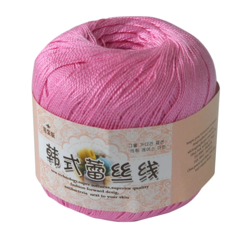 50g /roll 0.8mm Lace Thread Crochet Cotton Yarn Handmade DIY Line Fine Wool for Knitted Woven Sewing Accessories