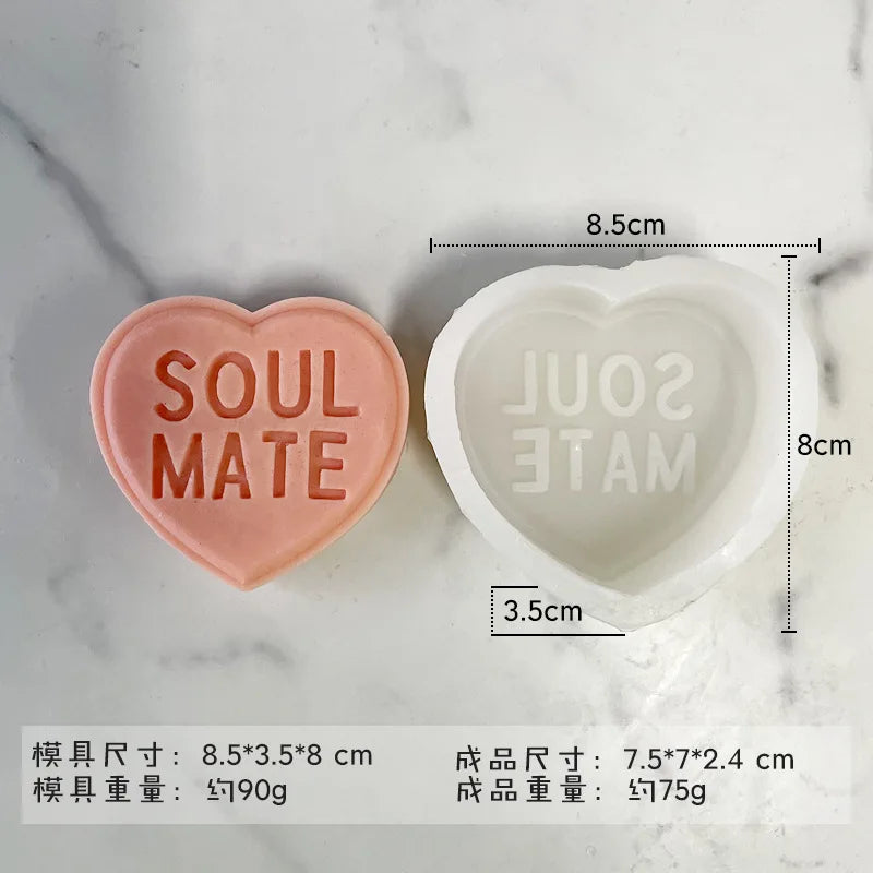 7 Styles 3D Letter Heart-shaped Silicone Candle Mold DIY Love Soap Aromatherapy Gypsum Resin Mould Valentine's Day Gift Arts
