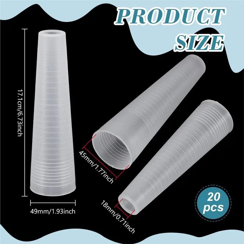 ABGR-Tapered Plastic Yarn Cones 20Pcs Empty Thread Spools Cord For Sewing Knitting Embroidery Projects Bobbins