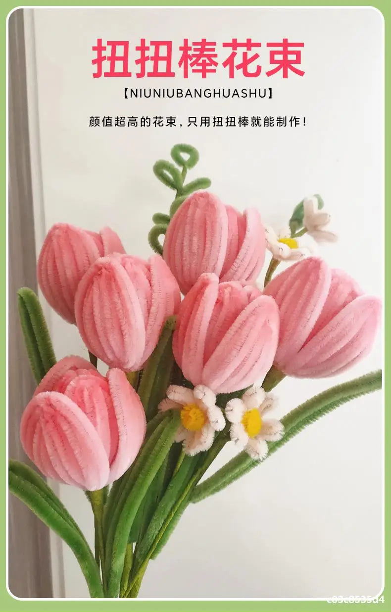 100pcs 30cm Chenille Stems Stick Cleaners Kids Educational Toys Handmade Colorful Chenille Stems Pipe for DIY Craft Supplies