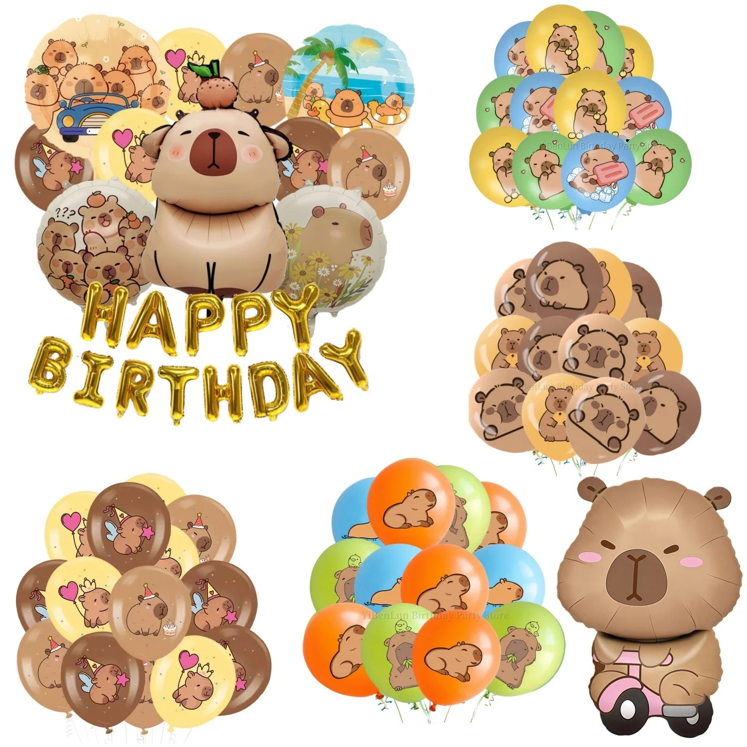 Child Capybara Balloons Capybara Party Decoration Balloons Aluminium Balloon Globos Baby Shower Capybara Party Favors Supplies