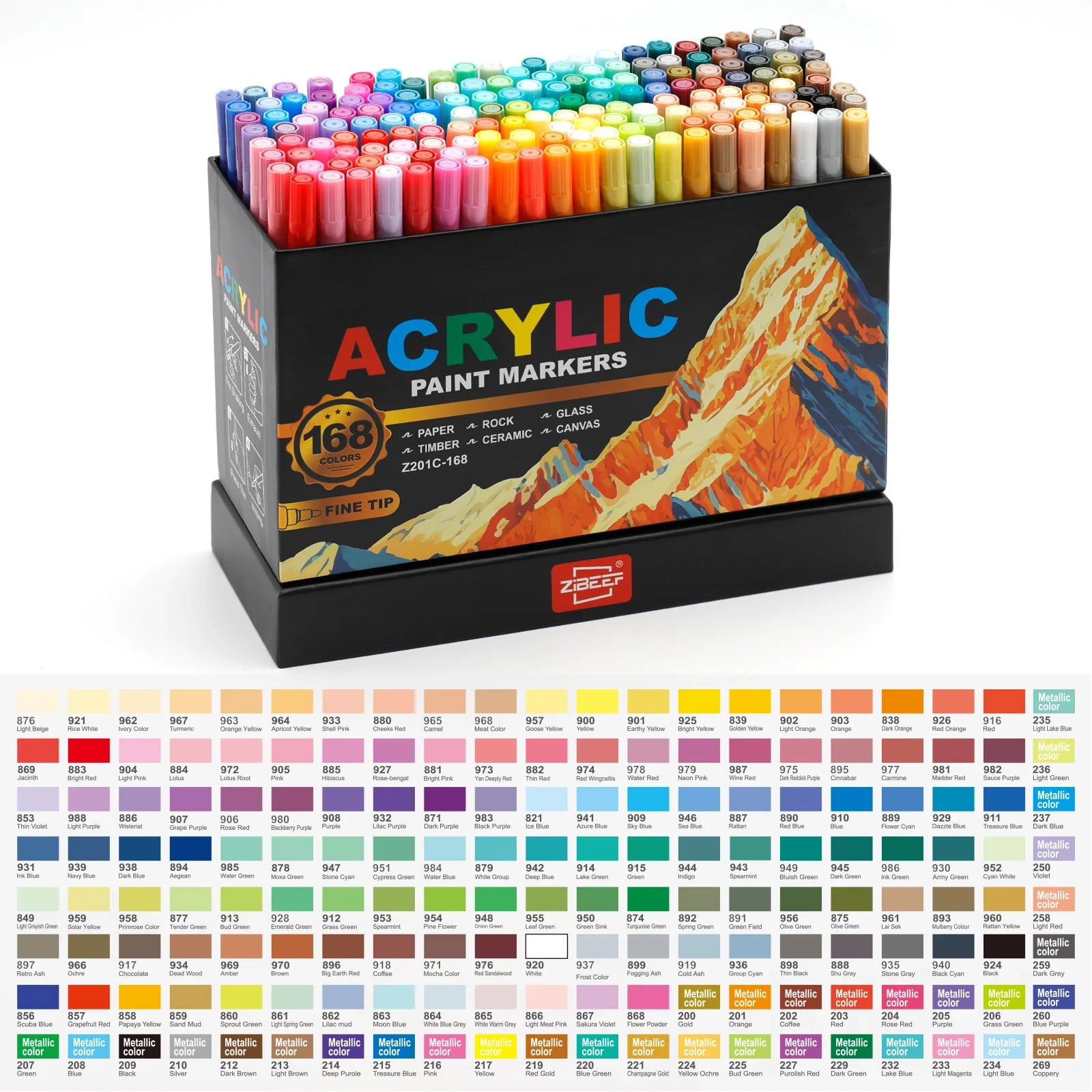 36-240 Acrylic Paint Markers, Waterproof & High Saturation for Wood,Metal,Plastic,Fabric,Glass,Ceramic Painting DIY Art Supplies