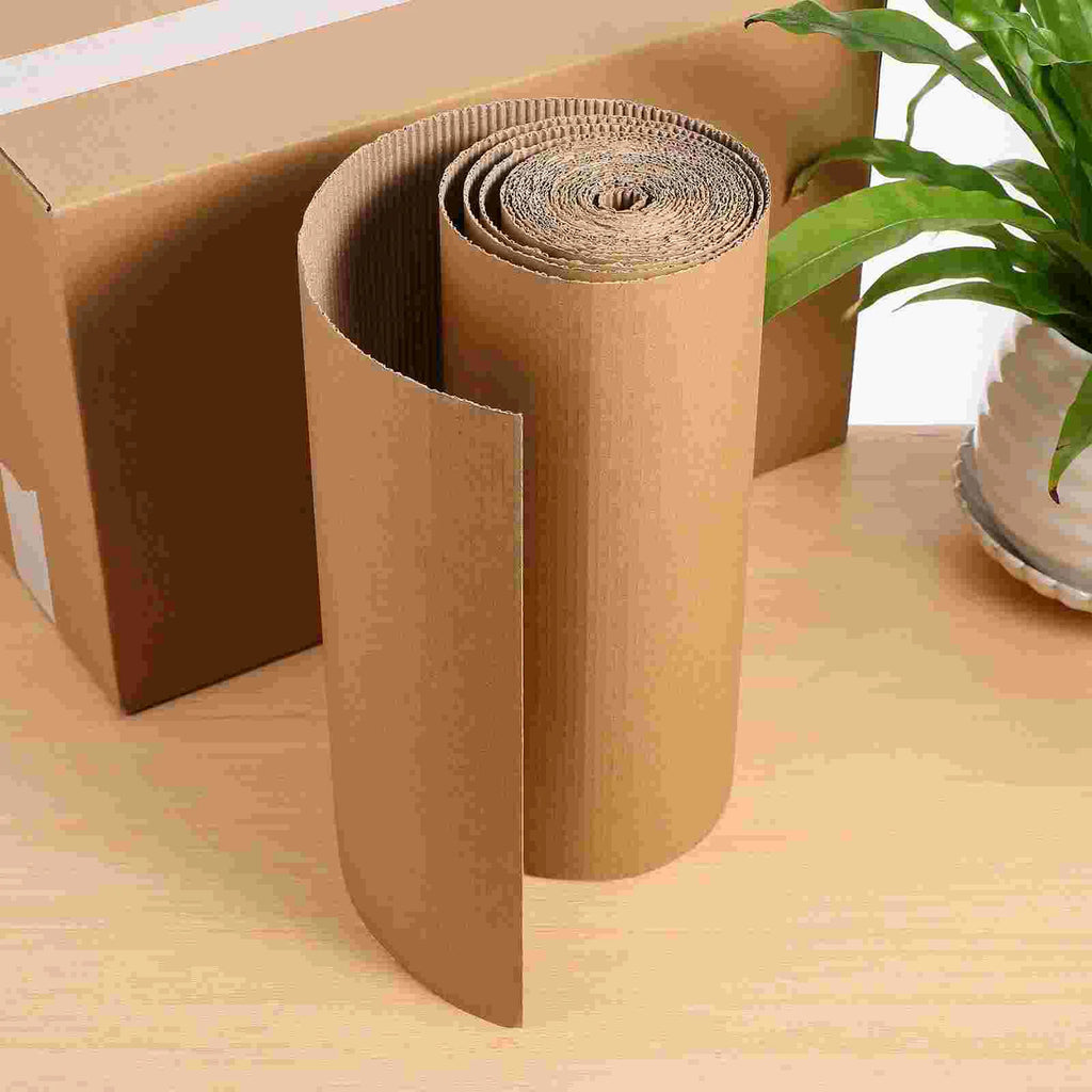 12 Single Sided Beige Kraft Paper Corrugated Cardboard Roll Wrapping Materials Gift Boxes Diy Sheets Mailing Inserts Packaging