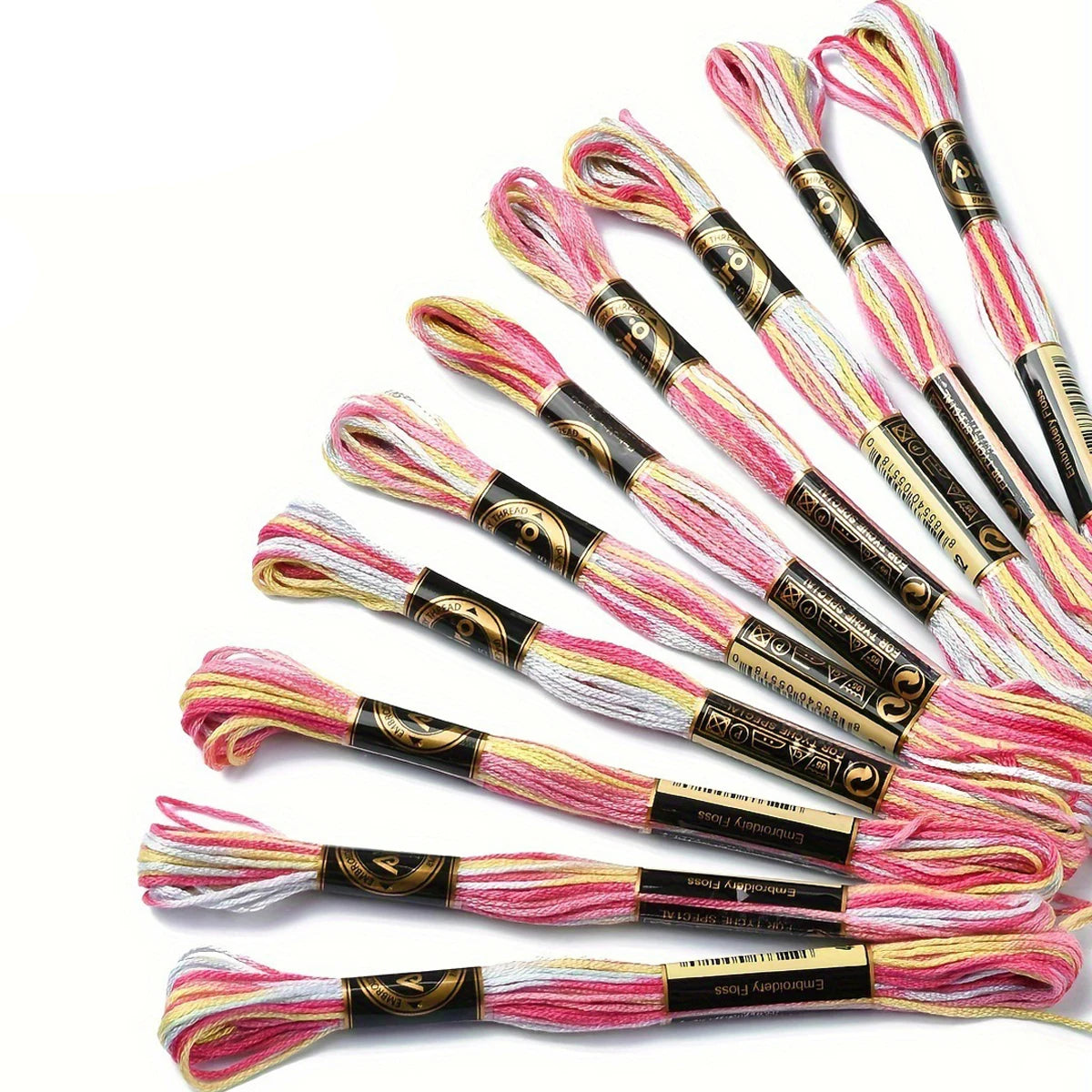 10PCS 100% Cotton High Quality Cross stitch Floss Embroidery thread Cross Stitch Embroidery Hand Knitting Sewing Weaving 8m Each