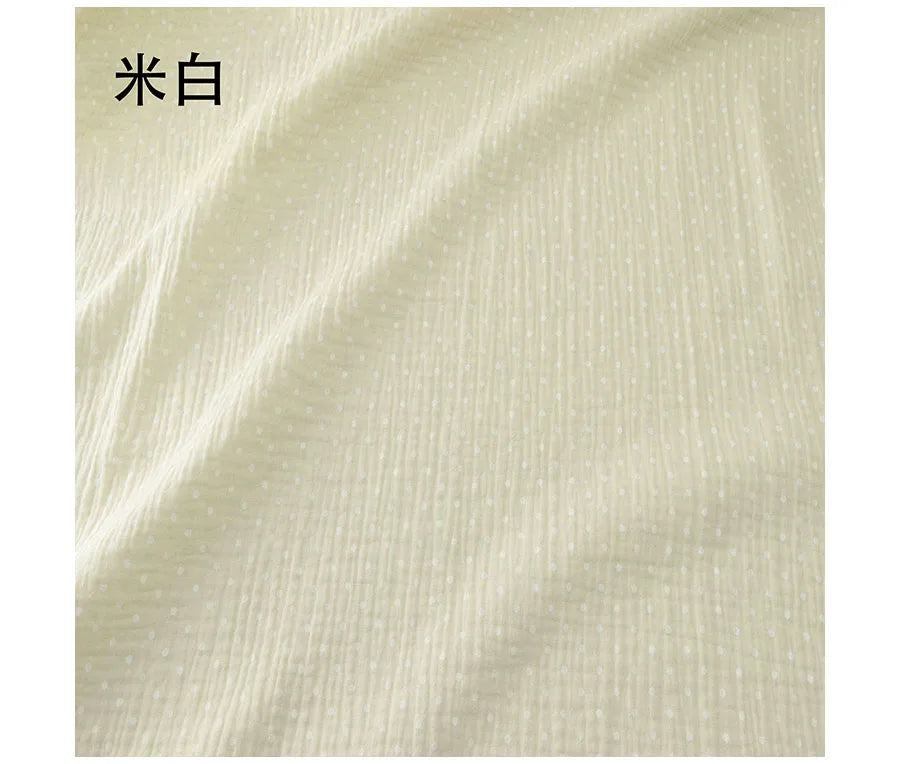 Soft dot Print Cotton Sewing Fabric Crepe Double Layer Gauze Cloth Cotton Skirt Pajama Cotton Fabric 100*135cm