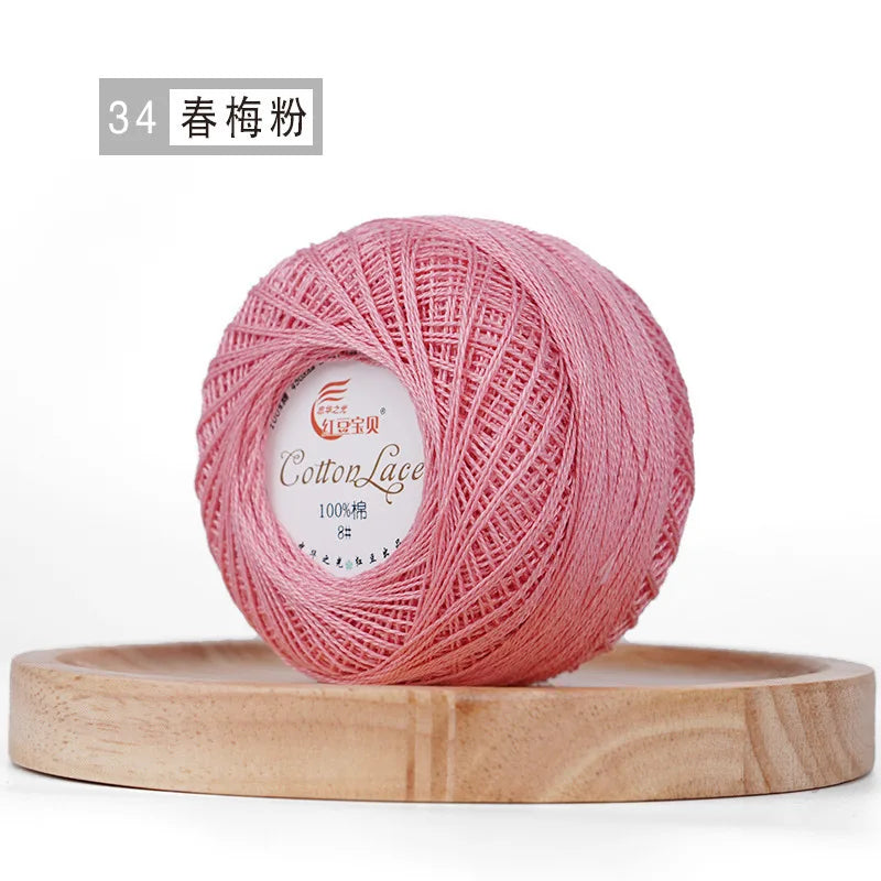 Pure Cotton Lace Thread Shiny Lin Yarn Handmade DIY Crochet Thread Combed Spun Yarn Knitting Crochet Handweaving Yarn