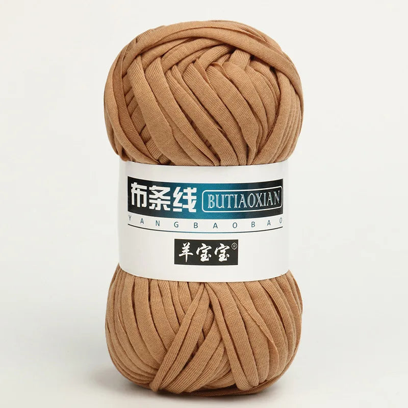 100g T Shirt Knitting Yarn For Crochet Bag Hat Slippers Coaster Blanket Thread Soft Polyester Woven Yarn Thick Soft Cloth Yarn
