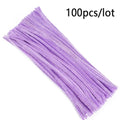 100pcs Colorful Chenille Stems Stick Toys DIY Strips for Simulation Flowers Christmas Tree Handmade Kids Educational Toys DIY