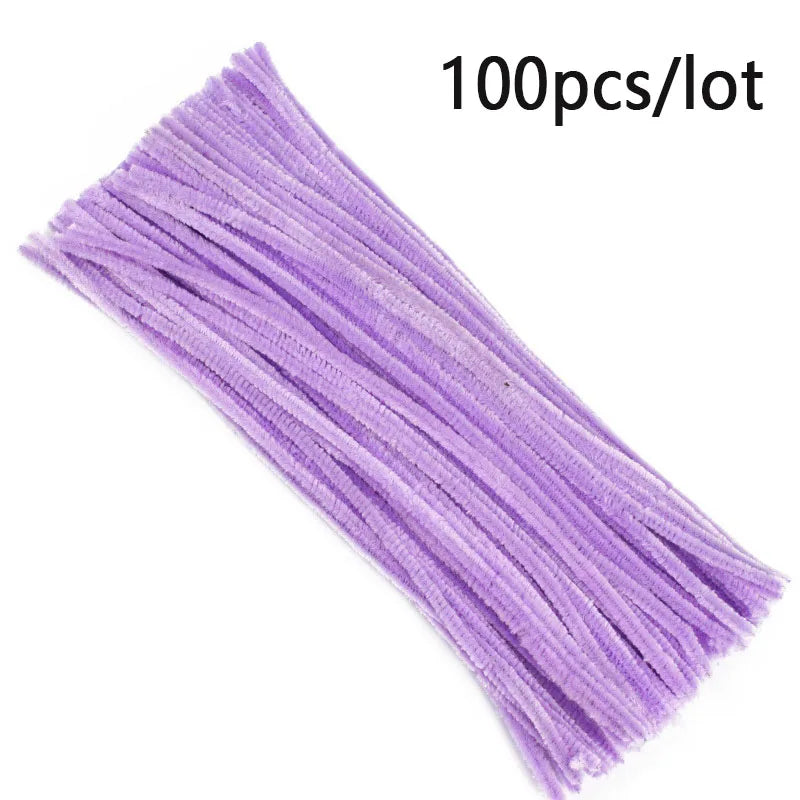 100pcs Colorful Chenille Stems Stick Toys DIY Strips for Simulation Flowers Christmas Tree Handmade Kids Educational Toys DIY