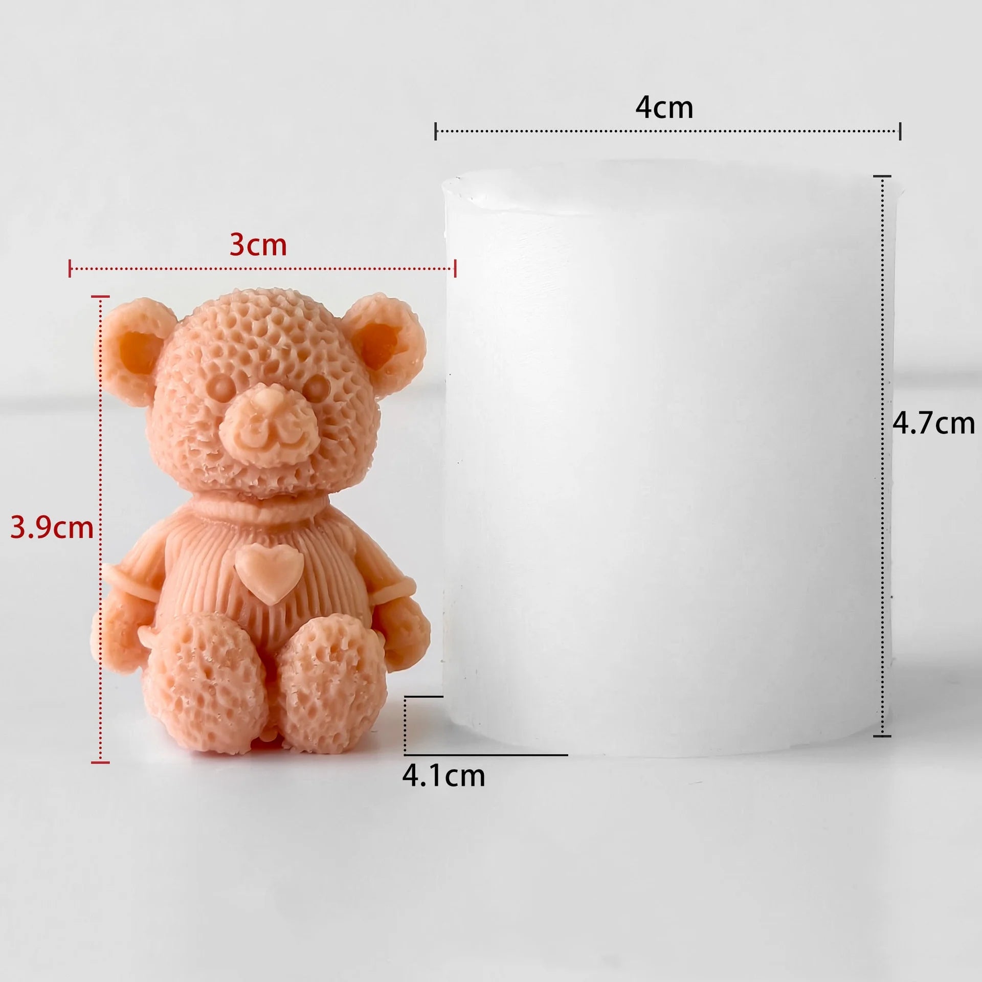 Cute Mini Bear Candle Silicone Mold Scented Candle Plaster Mould DIY Handmade Candy Chocolate Making Baking Mold Home Decor Gift