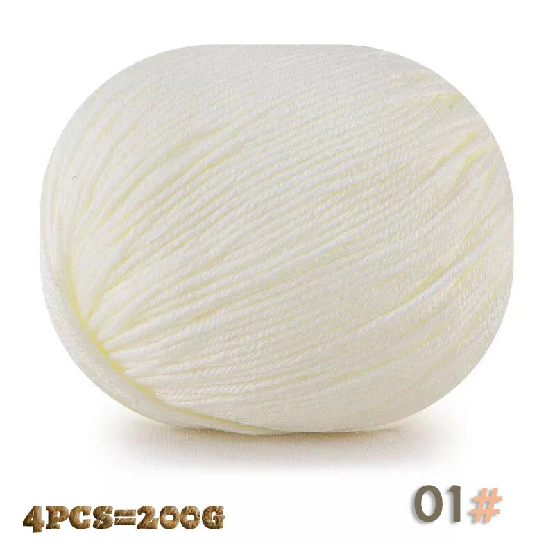 200g 6 Strands of Medium Thick Handmade DIY Knitted Soft Yarn Balls for Making Sweaters, Hats, Scarves, Gloves, Yarn Shoes, Soft Yarn Balls, 1 Piece = 4 Balls = 200 Grams