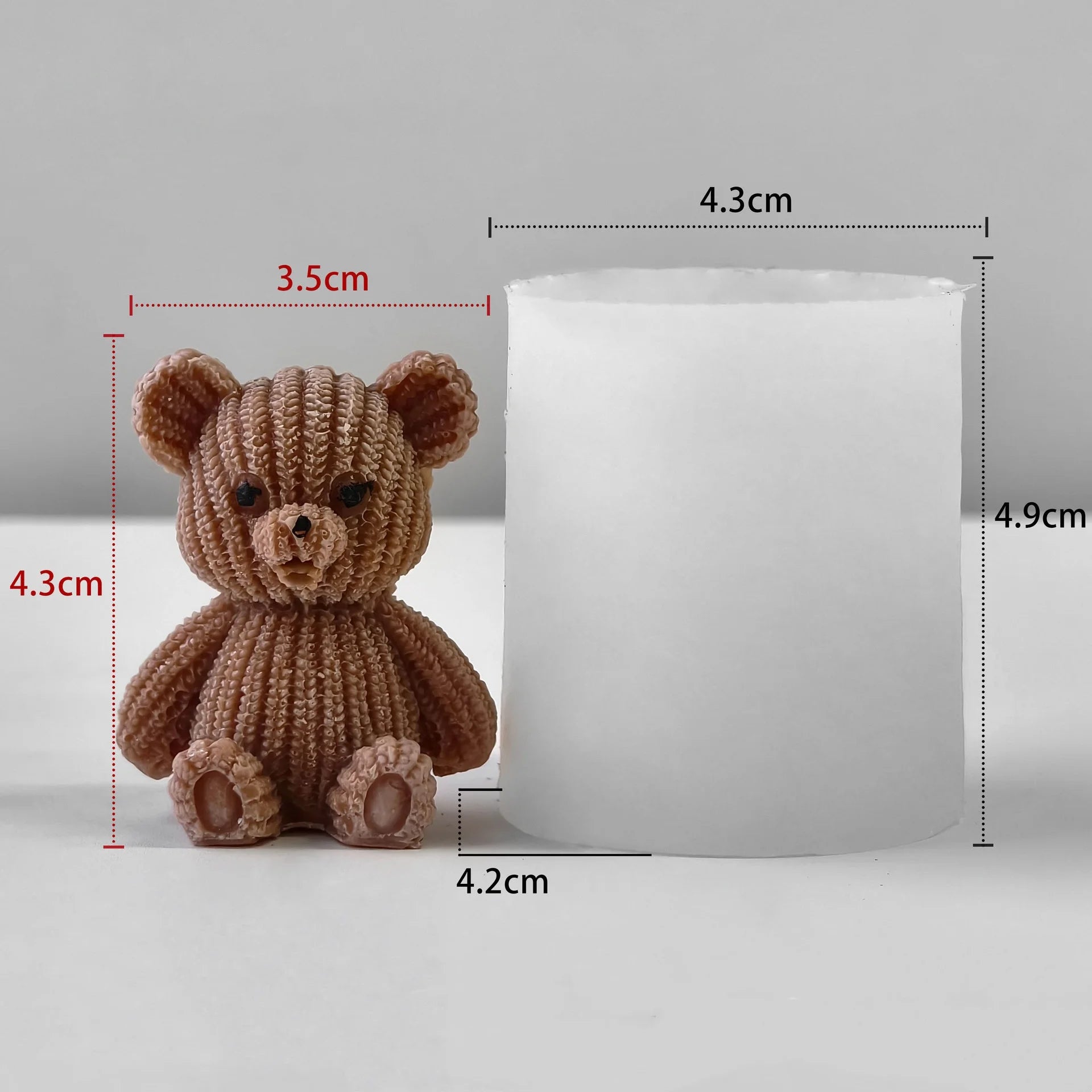 Cute Mini Bear Candle Silicone Mold Scented Candle Plaster Mould DIY Handmade Candy Chocolate Making Baking Mold Home Decor Gift