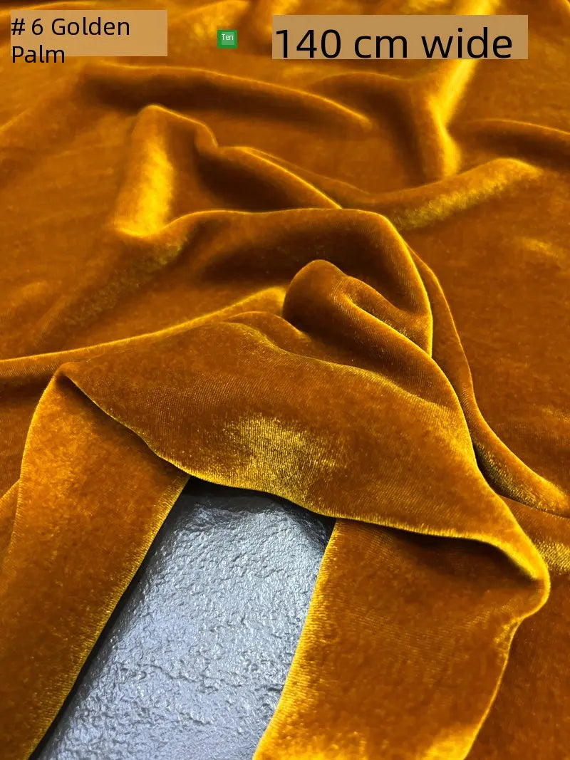 40 Colors Silk Velvet Fabric - Black Mulberry Silk Velvet for High-End Dress- Luxurious Gold Silk Velvet Material