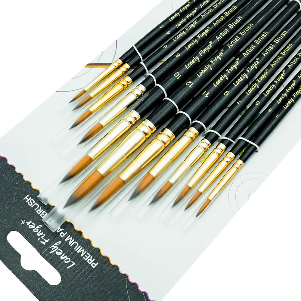 12/24/48pcs Paint Brushes Set Professional Paint Brush Round Pointed Tip Nylon Acrylic Brush For Acrylic Watercolor Oil Painting