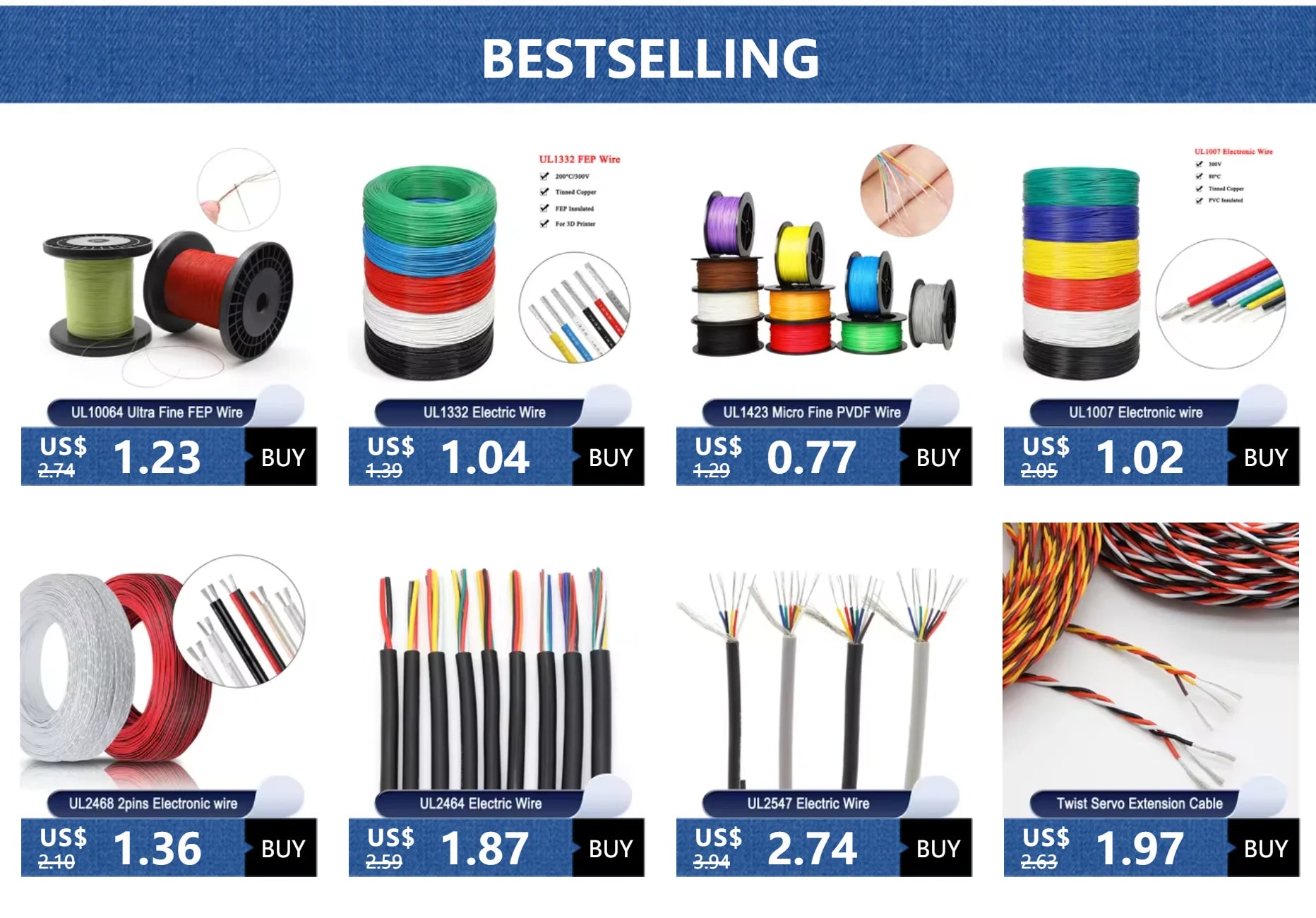 10~100m Ultra Fine UL10064 FEP Wire (No scroll) Fine 40/36/34/32/30/28/26 AWG PTFE Plastic High Conductivity Solder Copper Line