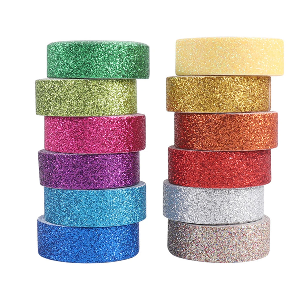 12 rolls/box of exquisite shiny dusting washi tape, DIY diary, scrapbook, photo album decoration tape, gifts for friends