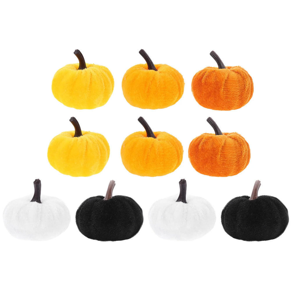 10Pcs Simulation Pumpkin Ornament Decorative Rustic Harvest Festival Party Fake Pumpkin Scene Layout Decor Photo Prop