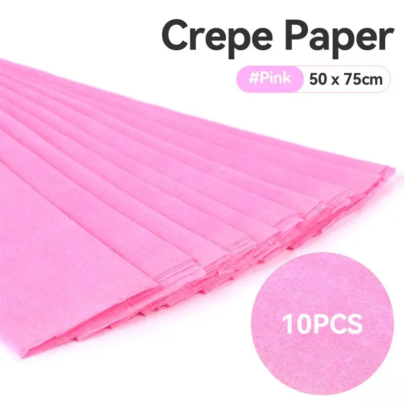 10pcs 50x70cm Colored Crepe Paper Origami Crinkled Crepe Paper Craft DIY crafts Flowers Decoration Gift Wrapping Paper Craft