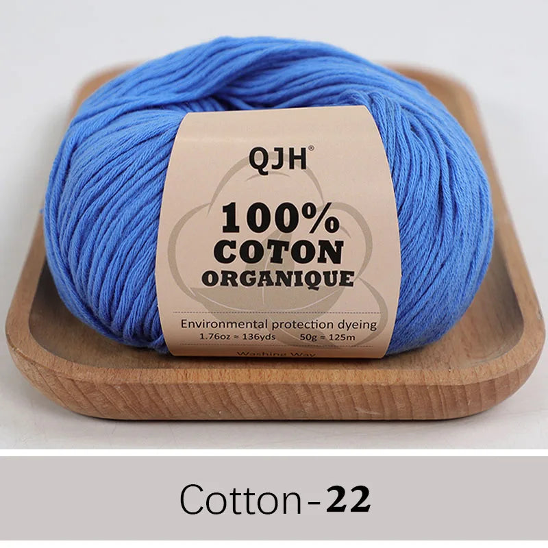QJH 100% Cotton Yarn, Cotton Baby Sport Weight Yarn, Amigurumi Yarn, Summer Soft Yarn, Crochet/Knitting Yarn - 6 Pcs