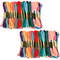 100/200Pcs Cross Stitch Cotton Embroidery Thread Floss Sewing Skeins Craft DIY Tool Multicolor Embroidery Thread Cross Stitch