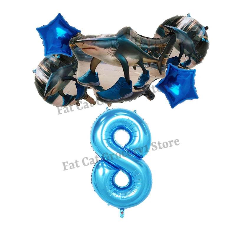 Italian Brainrot Birthday Balloons New Tralalero Tralala Digit 1-10 Ballons Gender Reveal Baby Shower Party Decoration Kids Gift