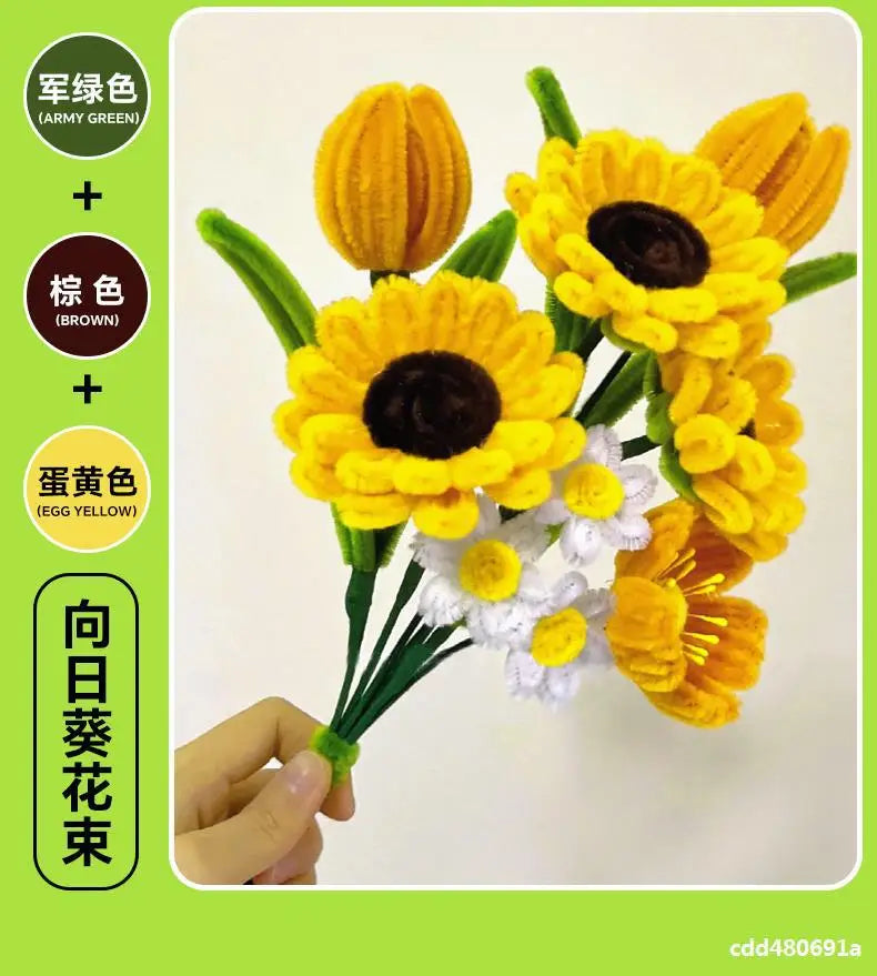 100pcs 30cm Chenille Stems Stick Cleaners Kids Educational Toys Handmade Colorful Chenille Stems Pipe for DIY Craft Supplies