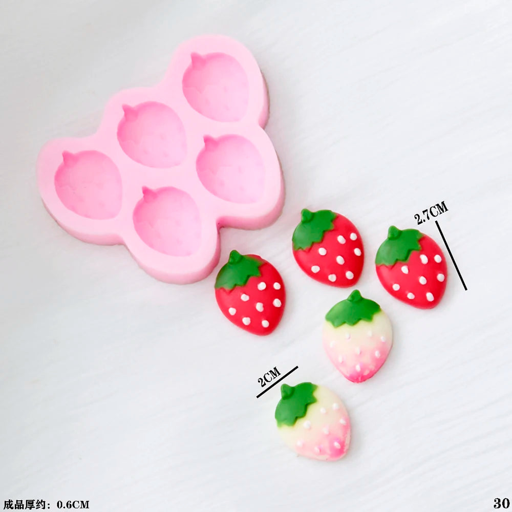 3d Cherry Strawberry Coconut Silicone Molds Fondant Cake Candy Chocolate Mould Baking Tools Cake Decoration Accessories