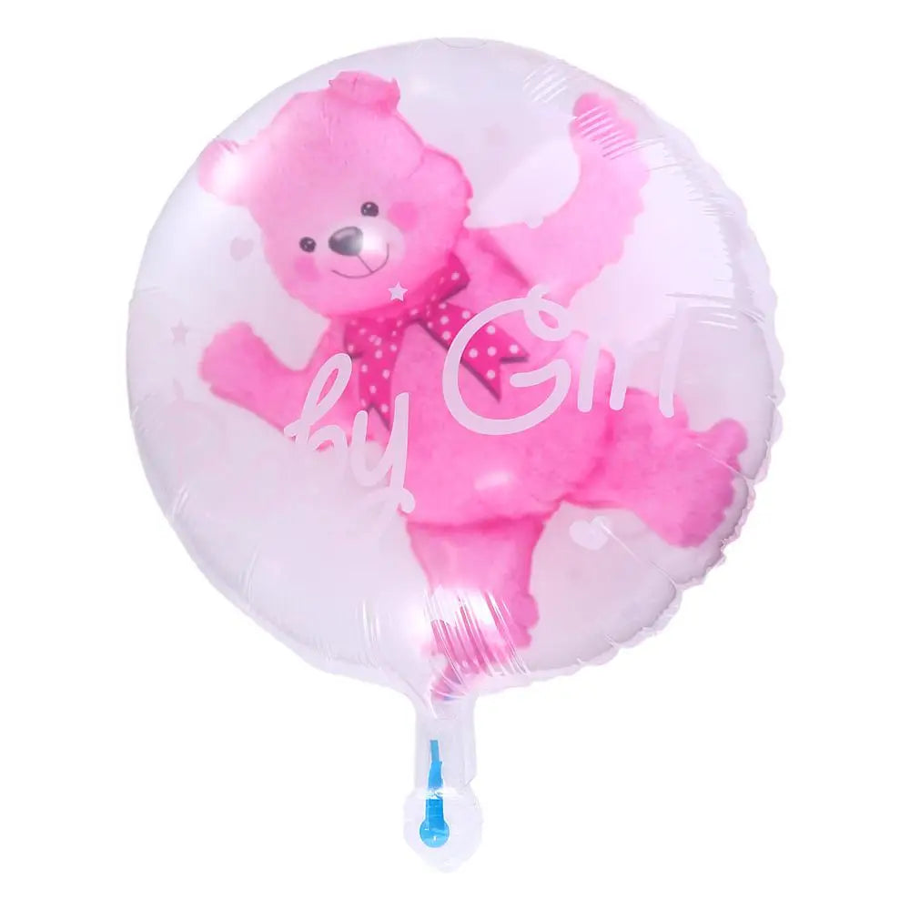 Decoration Gender Reveal Double Bubble 4D Baby Boy Girl Foil Bear Balloons Globos Party Supplies