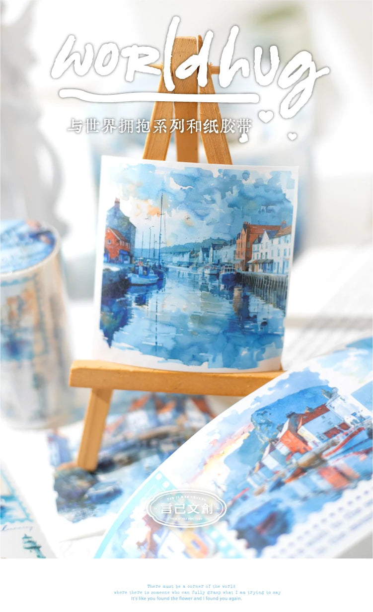 6style 7*200cm Travelling The World Buildings Washi Tape DIY Scrapbooking Collage Junk Journal Sticker Label Masking Tape