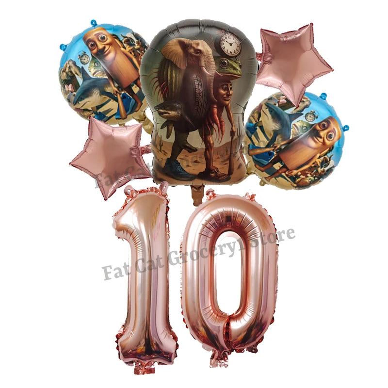 Italian Brainrot Birthday Balloons New Tralalero Tralala Digit 1-10 Ballons Gender Reveal Baby Shower Party Decoration Kids Gift