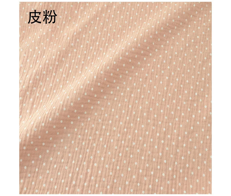 Soft dot Print Cotton Sewing Fabric Crepe Double Layer Gauze Cloth Cotton Skirt Pajama Cotton Fabric 100*135cm