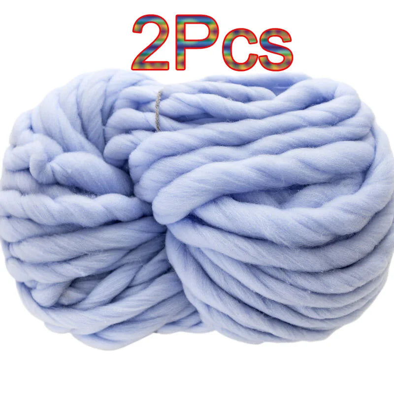 2Pcs 250g Super Chunky Yarn hand knitting Bulky Arm Knitting line Roving Knitted Blanket threads Super Thick Yarn Carpet Hats
