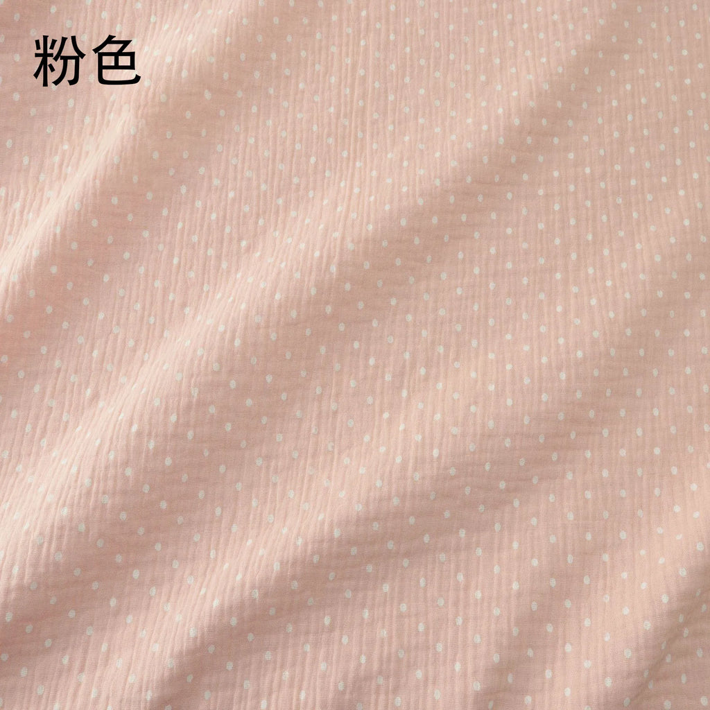 Soft dot Print Cotton Sewing Fabric Crepe Double Layer Gauze Cloth Cotton Skirt Pajama Cotton Fabric 100*135cm