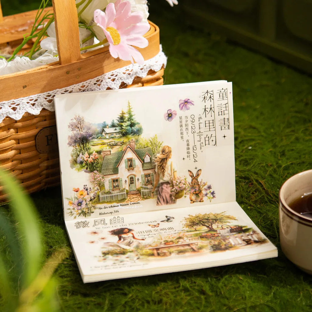 Journamm 60mm*2m Transparent PET Aesthetic Tape Flower Tape Decor Junk Journal DIY Scrapbooking School Supplies Collage Tapes